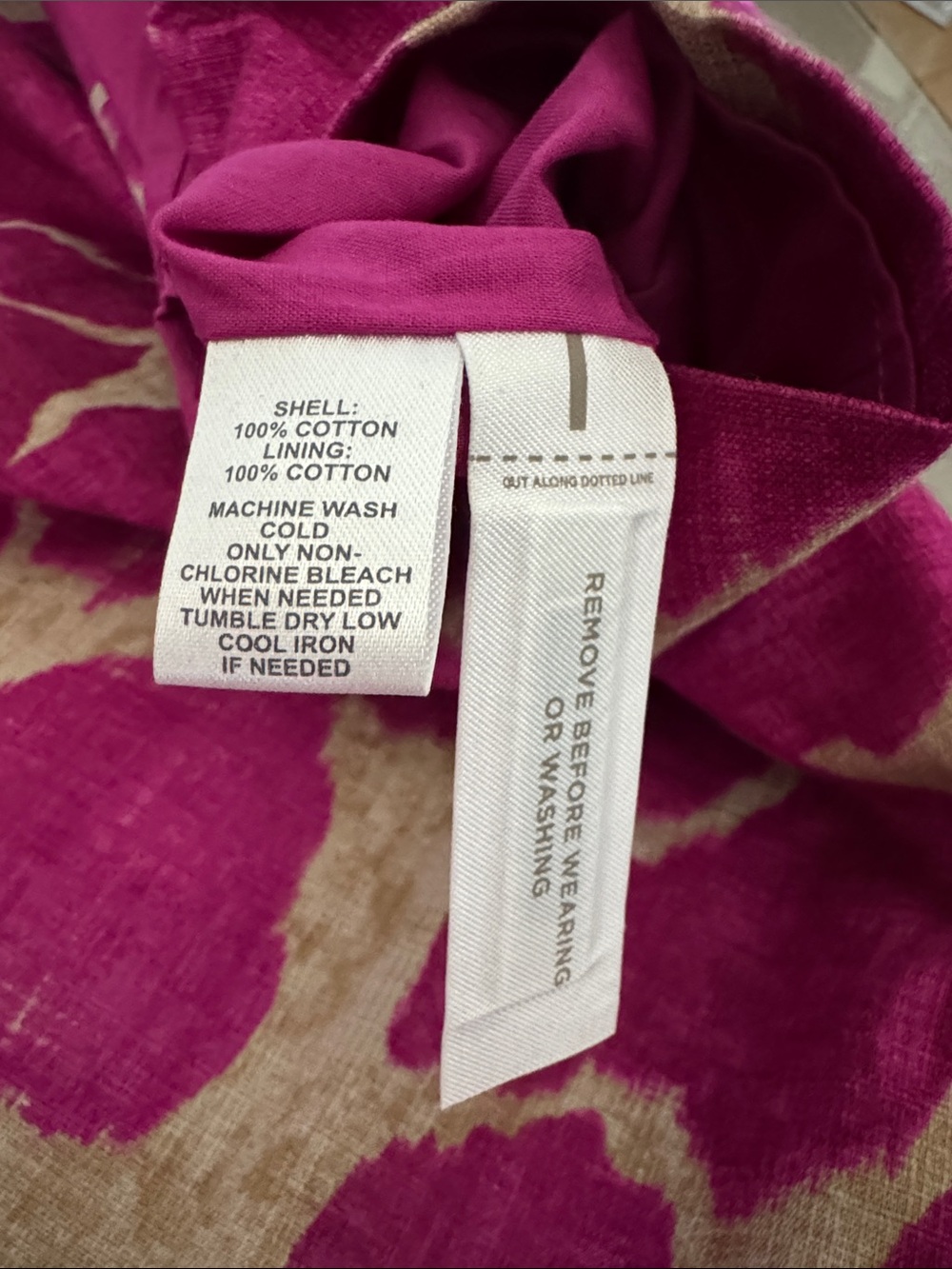 NWOT LOFT Magenta and Cream Printed Sleeveless Sheath Dress - Picture 7 of 7